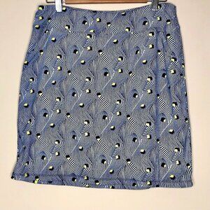 N*VO Golf Skort, Navy Blue & Yellow, Size M